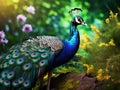 Peacock (Pavo Cristatus) Made With Generative AI illustration