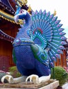 Peacock Statue in Wat Ban Den Chiangmai Thailand . Royalty Free Stock Photo