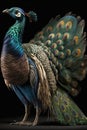 Beautiful Peacock Close Up. Colorful and Vibrant Animal. Royalty Free Stock Photo