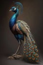 Beautiful Peacock Close Up. Colorful and Vibrant Animal. Royalty Free Stock Photo