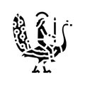 peacock vehicle kartikeya glyph icon vector illustration Royalty Free Stock Photo