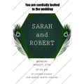 Peacock wedding invitation card template