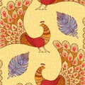 Peacocks seamless pattern Royalty Free Stock Photo