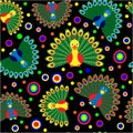 Peacocks seamless pattern colorfull Royalty Free Stock Photo
