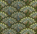 Stylized peacocks seamless vector pattern Royalty Free Stock Photo