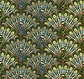 Stylized peacocks seamless vector pattern Royalty Free Stock Photo