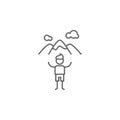 Peak, adventure icon. Element of adventure icon. Thin line icon for website design and development, app development. Premium icon Royalty Free Stock Photo