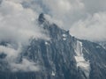 Peak of Aiguille du midi in the French Alps Royalty Free Stock Photo
