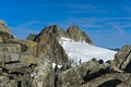 Peak Aiguille du Tour rising above the glacier Plateau du Trient Royalty Free Stock Photo