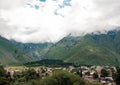 Peak background of the Caucasian mountains landscape Royalty Free Stock Photo