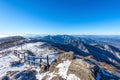 Peak of Deogyusan mountains with morning fog in winter, South Ko Royalty Free Stock Photo