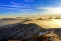 Peak of Deogyusan mountains in winter, Korea. Winter landsc Royalty Free Stock Photo