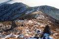 Peak of Deogyusan mountains in winter,South Korea. Royalty Free Stock Photo