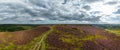 Peak District National Park - panoramic view over the heather fields Royalty Free Stock Photo