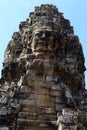 The Peak of Face Tower in Bayon Temple Royalty Free Stock Photo