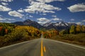 Peak Fall color along San Juan Skyway Scenic Byway near Telluride Colorado Royalty Free Stock Photo