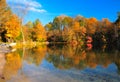 Peak Fall Foliage at a lake Royalty Free Stock Photo