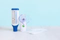 Peak flow meter, mesh nebulizer and nebulas. Copy spase