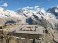 The peak of Gornergrat over Zermatt in the Swiss alps Royalty Free Stock Photo