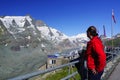 The Peak of Grossglockner Mountain and the glacier Pasterze. Royalty Free Stock Photo