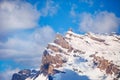 Peak on Mont Blanc mountain Aiguille du Midi in the French Alps Royalty Free Stock Photo