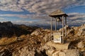 At the peak of Monte Malvueric Alto in the Carnic Alps