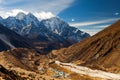 The peak of Mount Ama Dablam seen from Dingboche Village on Everest Highway in Nepal Royalty Free Stock Photo