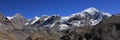 Peak of Mount Chulu West and other mountains Royalty Free Stock Photo