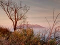 The Peak Of Mount Rante Over The Cloud