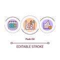 Peak oil concept icon