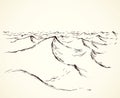 Dunes. Vector drawing Royalty Free Stock Photo