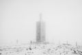 The peak of Sniezka, Karkonosze Mountains on the border of Poland and the Czech Republic. Royalty Free Stock Photo