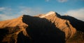 Peak of the snow-covered alben mountain