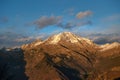 Peak of the snow-covered alben mountain