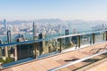 The Peak Tower deck view The Peak on a sunny day, Hong Kong, China Royalty Free Stock Photo