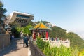 The Peak Tower & Lion`s Pavilion, Hong Kong, China Royalty Free Stock Photo