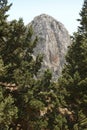 Peak and tree at Imbros Gorge. Crete. Greece Royalty Free Stock Photo