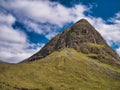 The peak of Uisgnabhal Mor towers over Glen Meavaig, home of the North Harris Eagle Observatory in the Outer Hebrides, Scotland Royalty Free Stock Photo