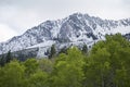 Peak with Utah Snow capped mountains with rolling green hills Royalty Free Stock Photo