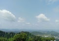 Peak view of aravali hills and blue sky in udaipur