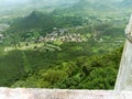 Peak view from sajjangarh palace aravali hils and sky and udaipur city