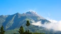 The peak of Volcano In Indonesia, showing ash and burnt landscape of recent eruption