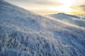 Peak of winter mountain in windy conditions Royalty Free Stock Photo