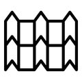 Peaked metal tile icon, outline style