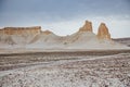 Peaked rocks in the canyon of Boszhira, chines Plateau Ustyurt, Kazakhstan