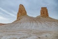 Peaked rocks in the canyon of Boszhira, chines Plateau Ustyurt, Kazakhstan