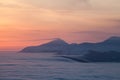 Peaks above clouds Royalty Free Stock Photo