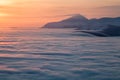 Peaks above clouds Royalty Free Stock Photo