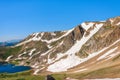 Peaks of Beartooth Mountains, Wyoming, USA. Gardner Lake of Beartooth Pass. Royalty Free Stock Photo