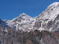 Peaks of High Tatras and Ski jump Royalty Free Stock Photo